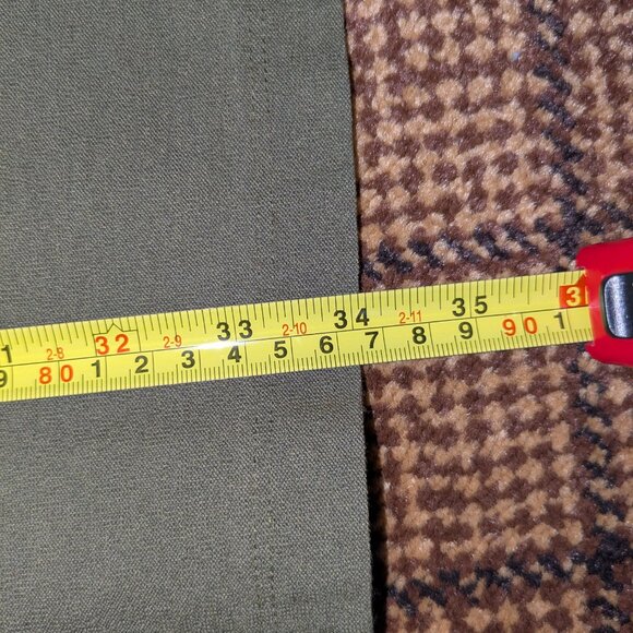 Eileen Fisher Olive Green Viscose Boxy Short Sleeve Dress Large Lagenlook Pocket - Picture 10 of 11